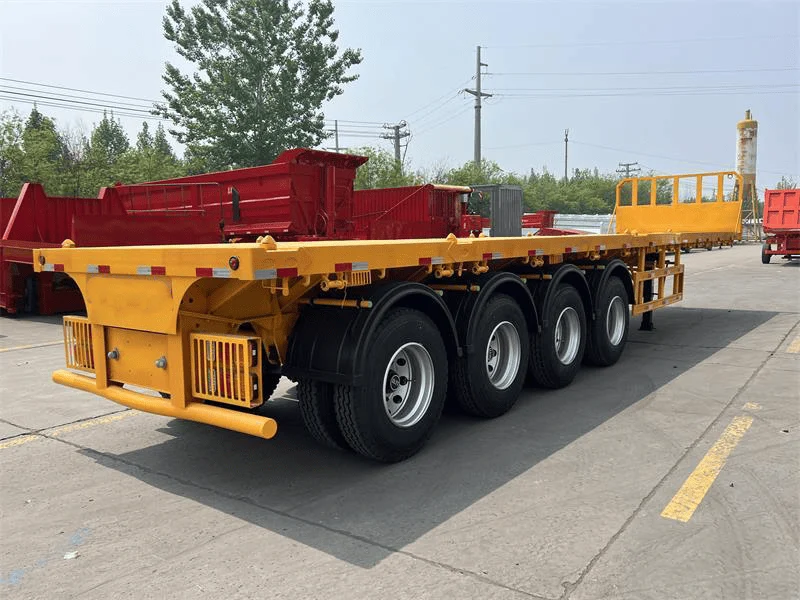4 Axles Flatbed Semi Trailer-2