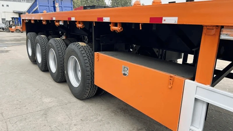 4 Axles Flatbed Semi Trailer-xj-1