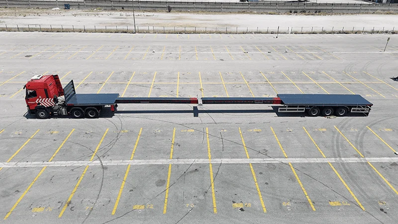 3 Axles Extendable Flatbed Semi-Trailer-xj