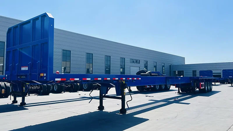 3 axles Extendable flatbed semi-trailer-2